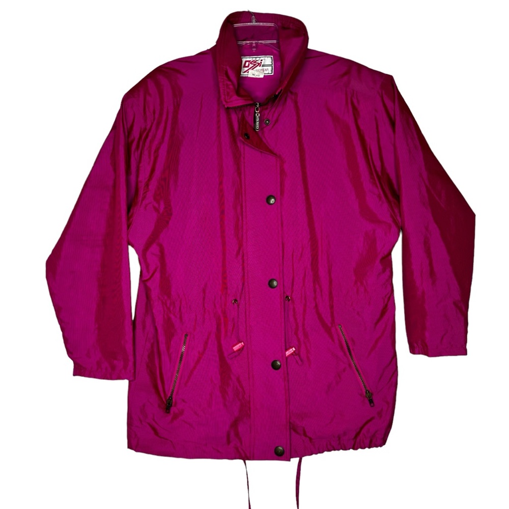 Ossi Skiwear Ski Jacket women size LARGE Fushia bright pink Vintage Hong Kong